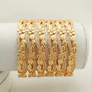 2022 dubai jewelry copper bangles gold plating bangles for women