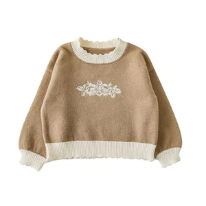 YOEHYAUL Custom OEM&ODM Winter Embroidered Knitted Pullover Toddler Knitted Baby Sweater Oem for Girls