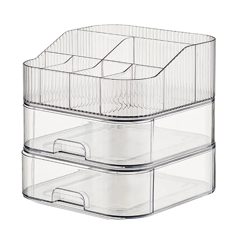 Choice Fun Cosmetic Beauty Make up Organizer Multi-Function Bathroom Makeup Organizer Storage Case for Vanity With Drawers