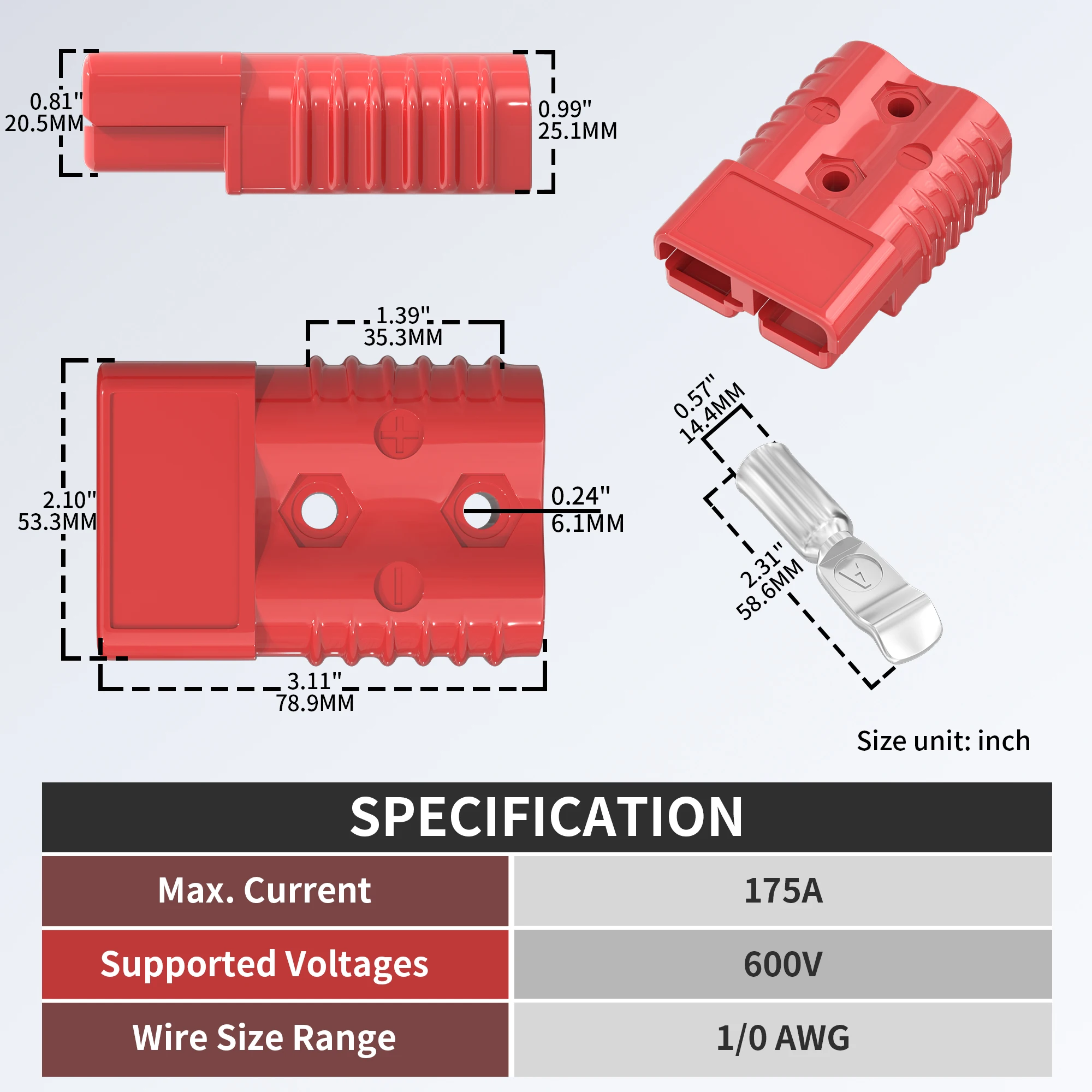 Amazon.com: Spurtar 175A Battery Quick Connect, Fits 1/0