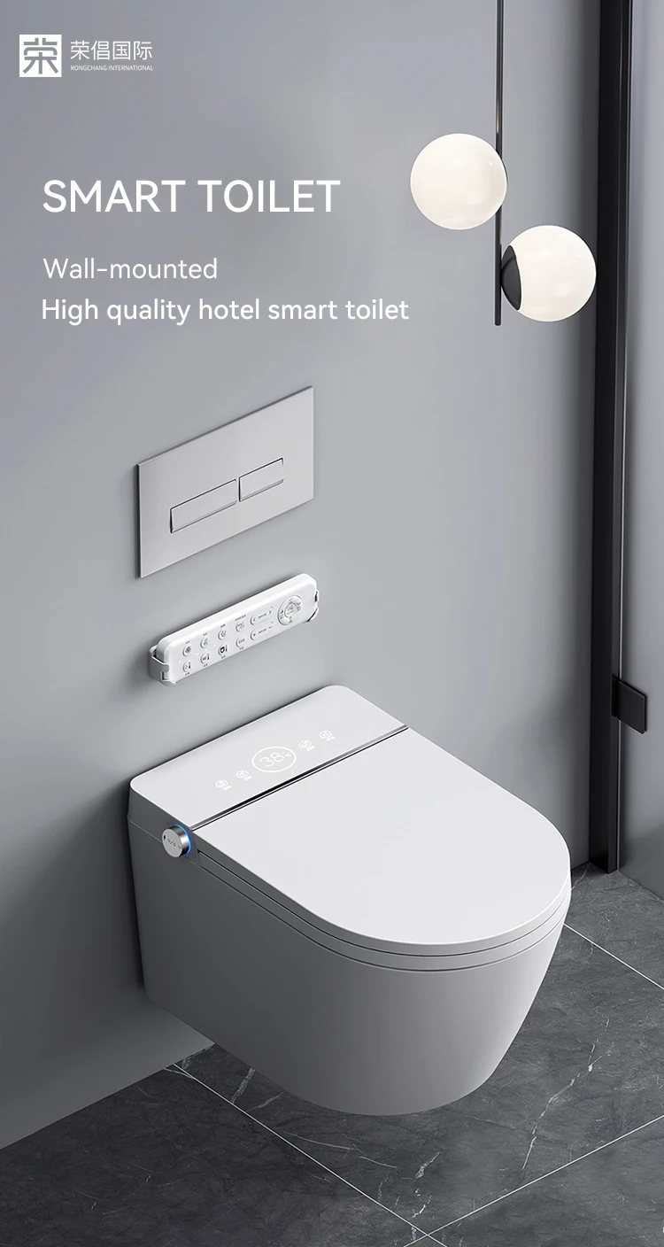 Luxury Wall Mounted Wall Hung Toilet Hidden Water Tank Bathroom Electric Automatic Wall Mounted