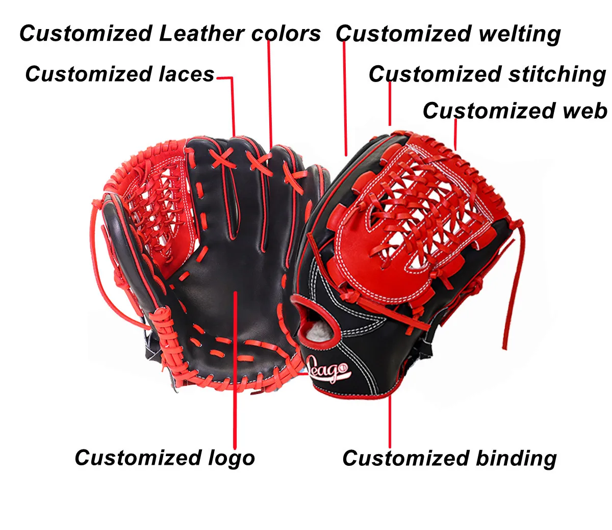 Support Custom Logo 2024 Latest Design Steerhide Leather Softball