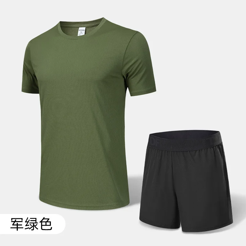 Quick-dry Suit Men's Outdoor Running Leisure Fitness Basketball Sports T Shirt and Short aperçu 10