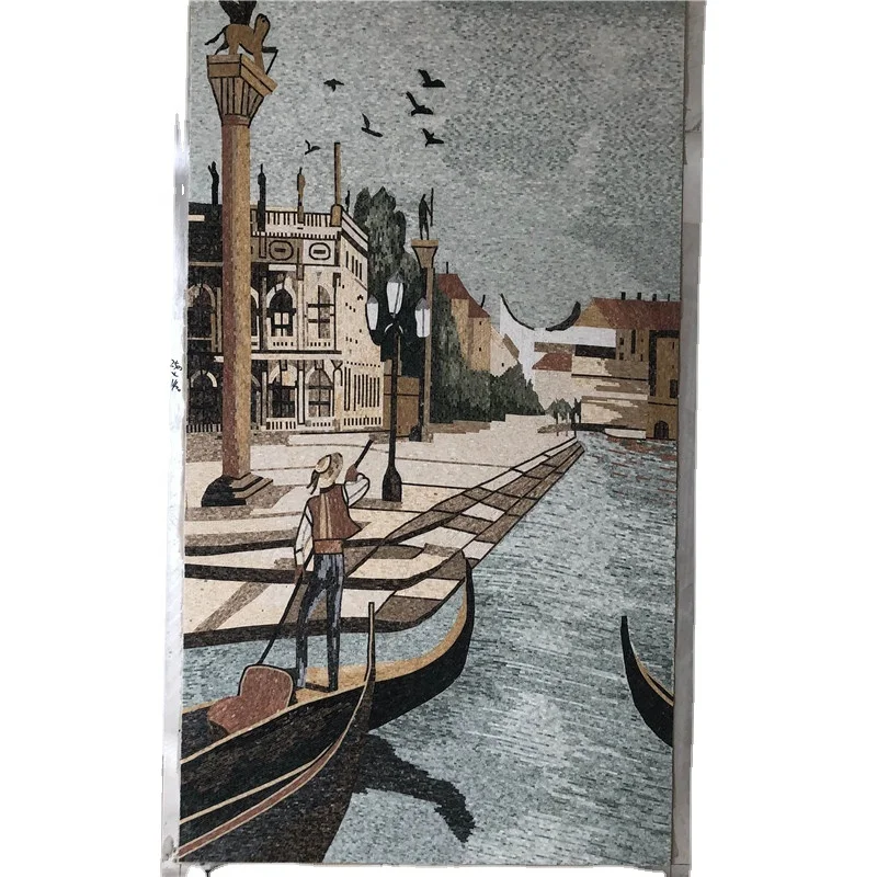 White Gold Black Marble Wall Stone Art Tiles Mosaic For Sale