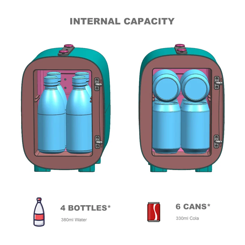 Portable Refrigerator Car Fridge 4L Mini Beauty Fridge Mini Fridge Refrigerator for Bedroom