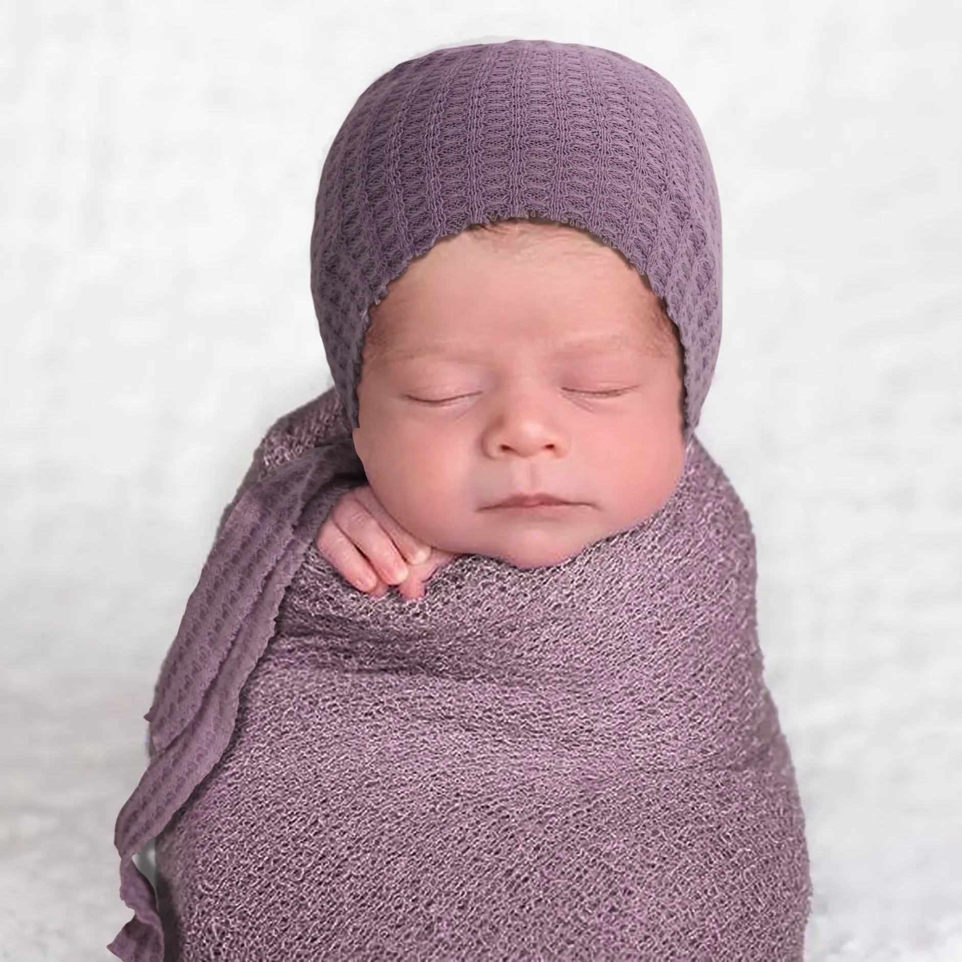 Baby Photography Elastic Cloth Wrapped Newborn Bandage Hat Set