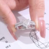 14K White gold+ moissanite diamond ring