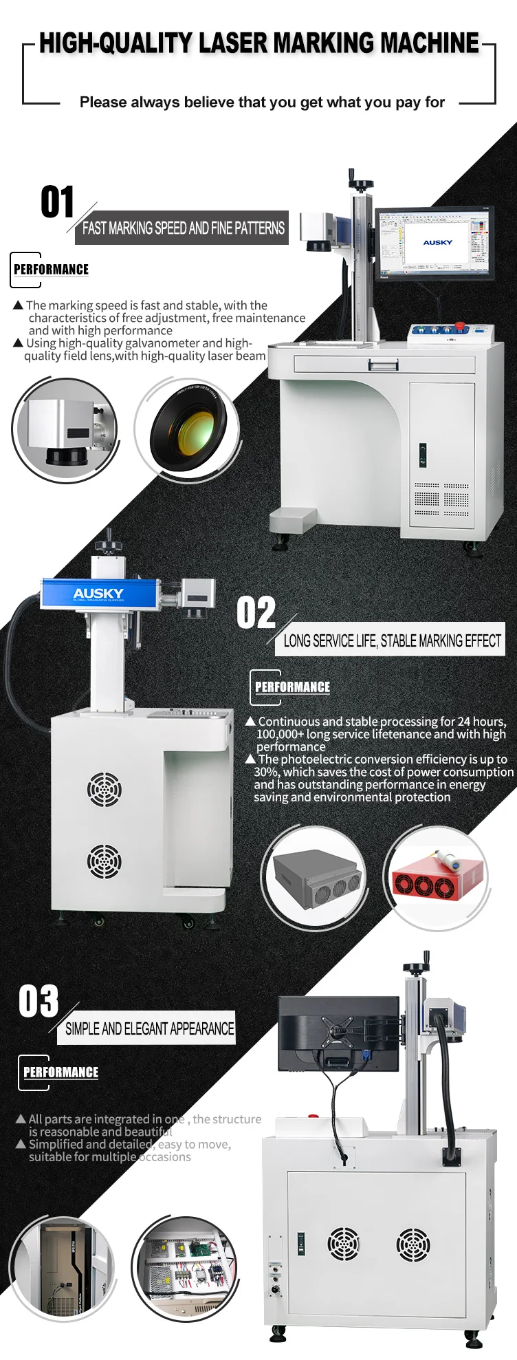 Máy Đánh Dấu Bằng Sợi Quang Raycus IPG JPT Mopa 20W 30W 60W Chất Lượng Cao Dành Cho Kim Loại Và Phi Kim Loại