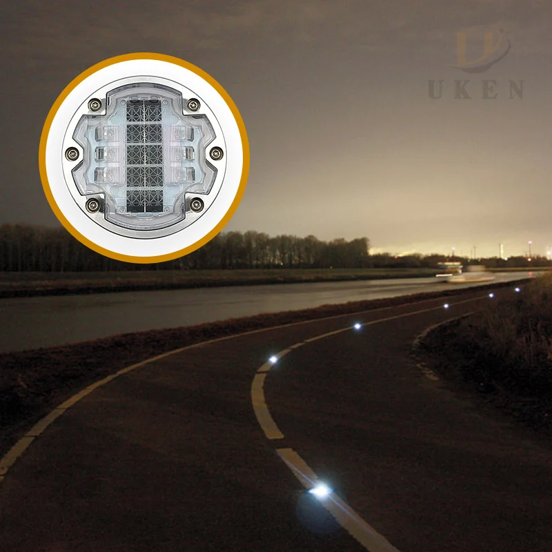 Алюминиевый круглый мигающий светодиодный светильник «кошачий глаз» подземный дорожный маркер MS127 IL300 на солнечной