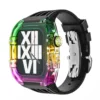 butterfly buckle rainbow gradient case-black strap