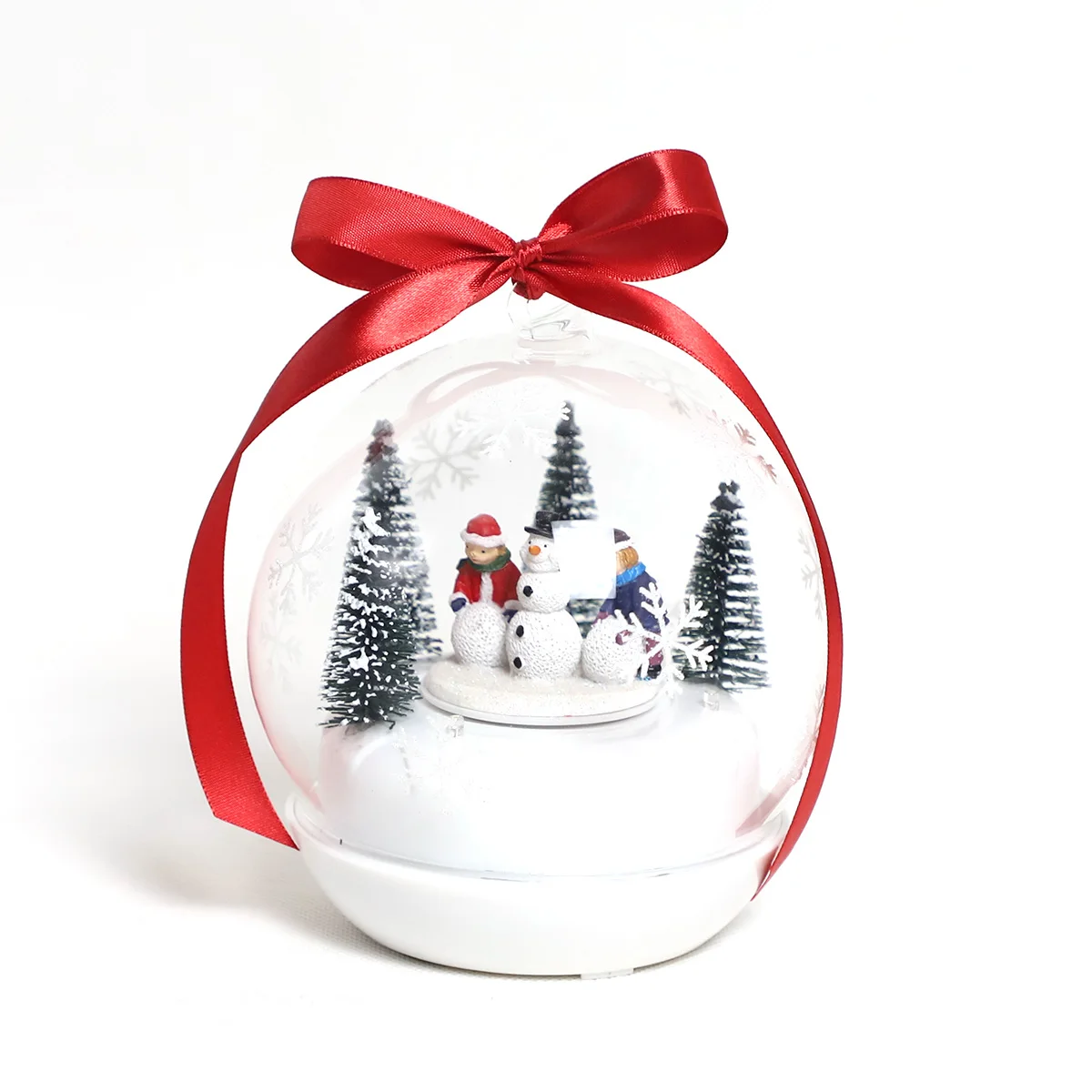 2024 New Year Decorative Rotating Music Box Gifts For Christmas And  Birthday Clear Glass Christmas Balls Battery Operated