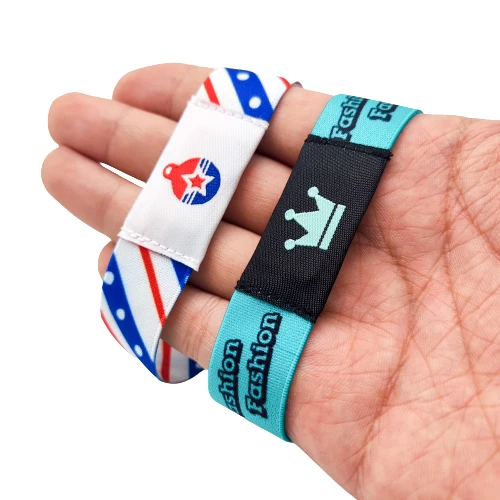 product elastic eco friendly fabric woven bracelet wristband with custom logo polyester material for festival promotional use-8