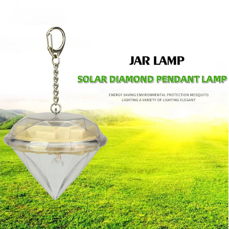 Diamond-Shape Colorful Plastic Garden Yard Decoration Hanging Light Waterproof Outdoor Solar LED Light supplier