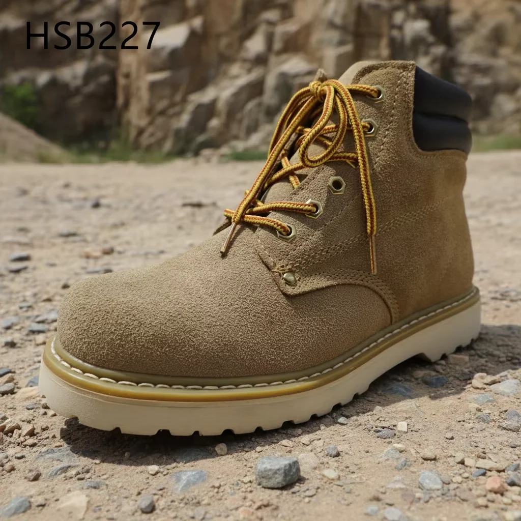 LXG, Stivali da lavoro per squadre edili con tomaia in vera pelle e suola Goodyear Storm Welt in EVA, scarpe di sicurezza protettive antiperforazione per ambienti ghiaiosi, in vendita, modello HSB227