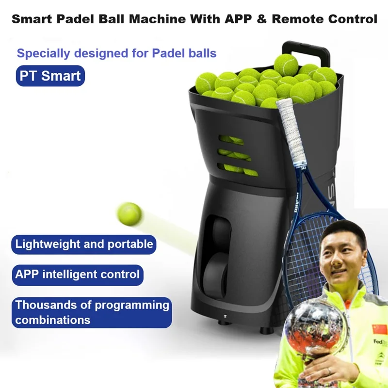 Auto Smart Educational Tennis Ball Training Practice Shooter Professional Padel Ball Shooting Machine with APP Remote Control manufacture