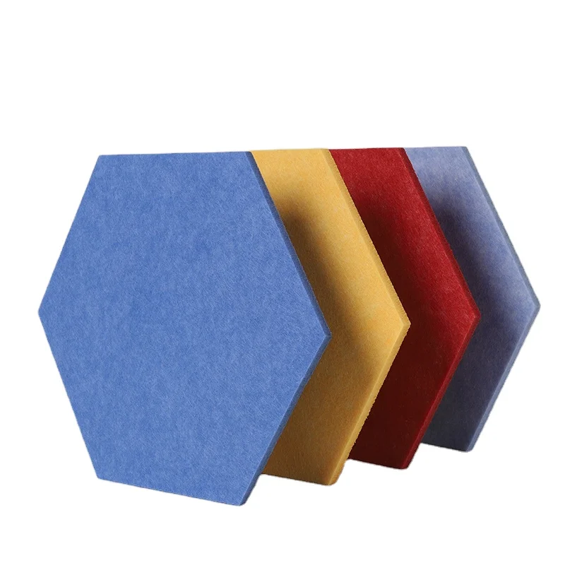 Decorative Soundproof Pet Panel Hexagon Shape Felt Acoustic Panels Polyester Acoustical Wall Panel