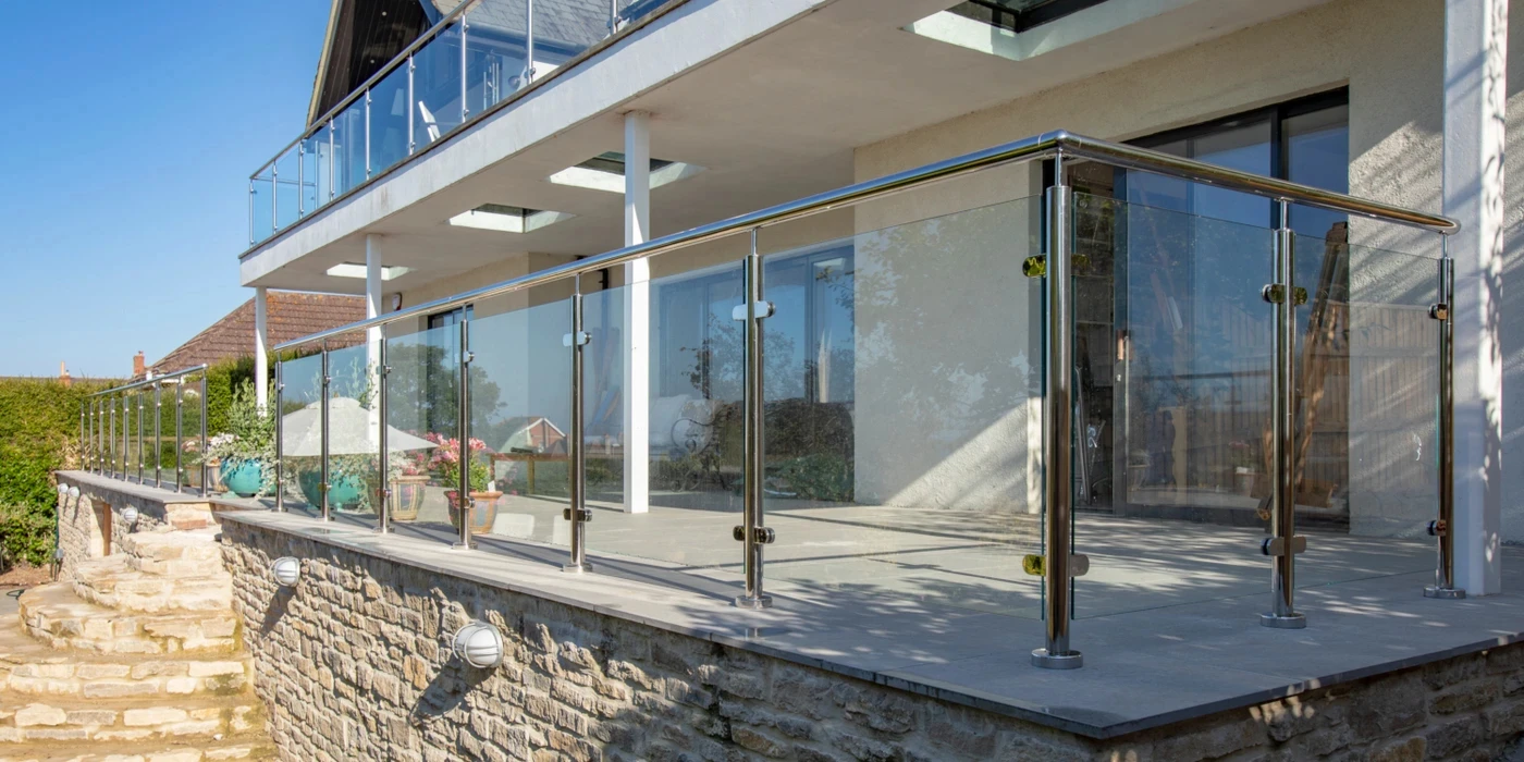 House Balcony Shopping Center Floor Guardrail Stainless Steel Baluster Glass Railings details