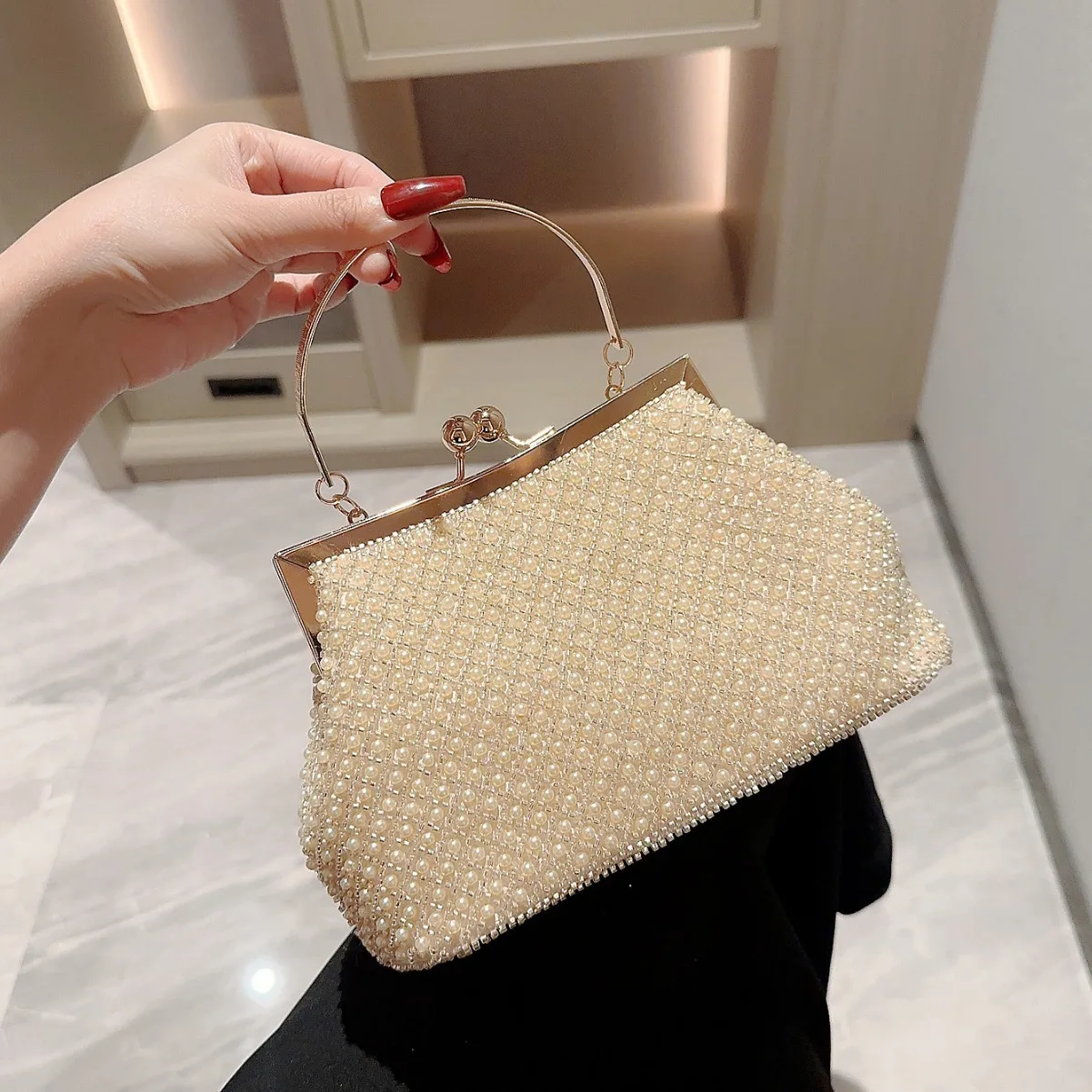 Ladies Purses Pearl Shell Clutch Bag Gold Clutch Women's Evening