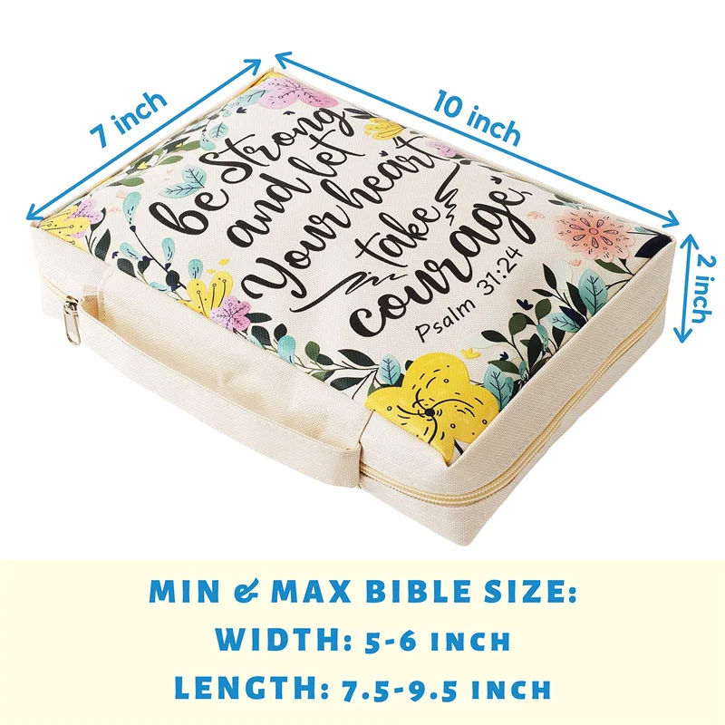New Arrival Canvas Study Bible Case Holy Cover Pattern Convenient Handle Covers for