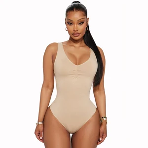 Under Lulu Custom Women's Sexy Sleeveless Strappy Double Layer Basic Bodysuit Tank Tops