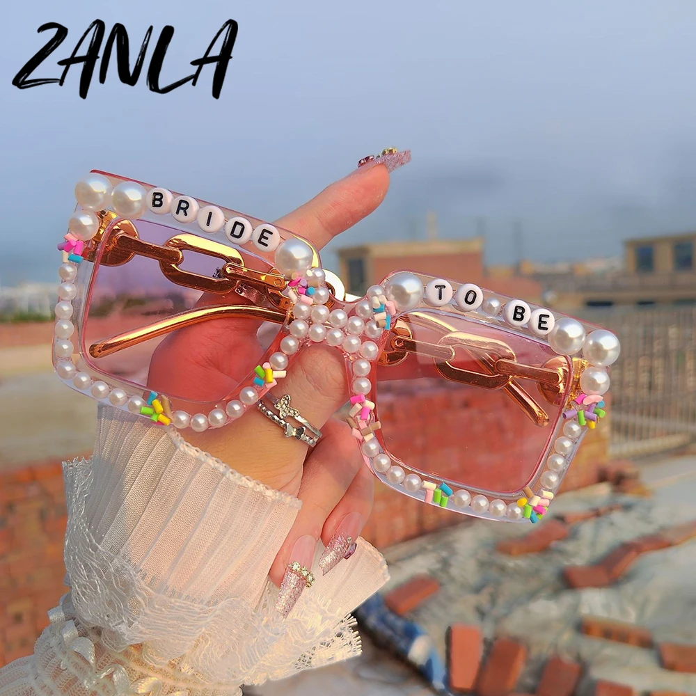 2024 Fashion Women Sunglasses Pink Square Diamond Versatile 