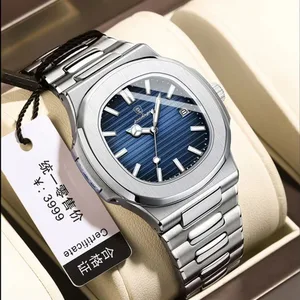 New POEDAGAR Luxury Men Watches Business Waterproof Male Clock Luminous Date Stainless Steel Square Quartz Men Watch Relojes