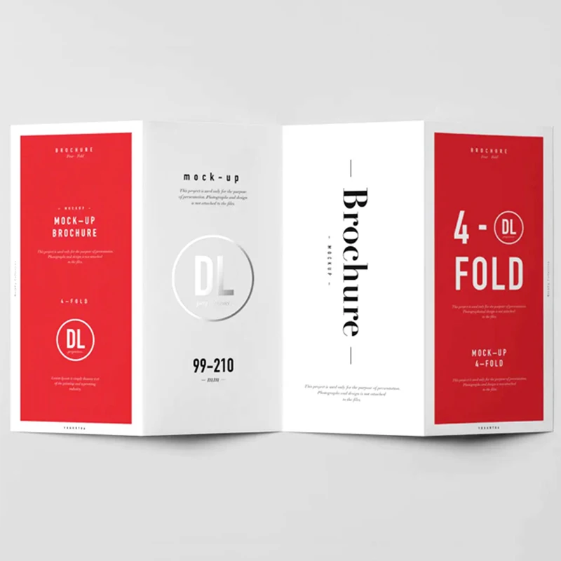 Cheap Price Booklet Printing Custom 4 Fold DL Brochure Mockup Leaflet Flyer Printing