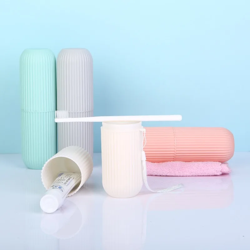 Portable Toothbrush Dispenser Case Travel Set Sustainable Plastic