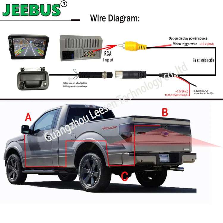JEEBUS HD 7inch Android Touch Screen Auto Car Radio with MP5 Player  with Ram 1500 Tailgate Handle Reverse Camera