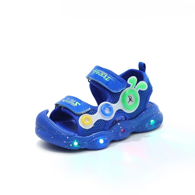 2024 Summer Lighting Sandals for Boys and Girls 1-6 Years Old Luminous Casual Shoes Soft Anti-Kick Beach Shoes for Toddlers