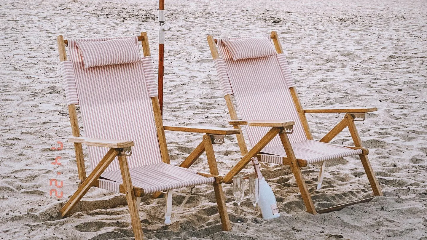 Custom Portable Folding Low,Sit Sea Relax Stripe Teak Foldable Recliner