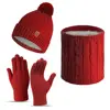 Red twisted flower three-piece set