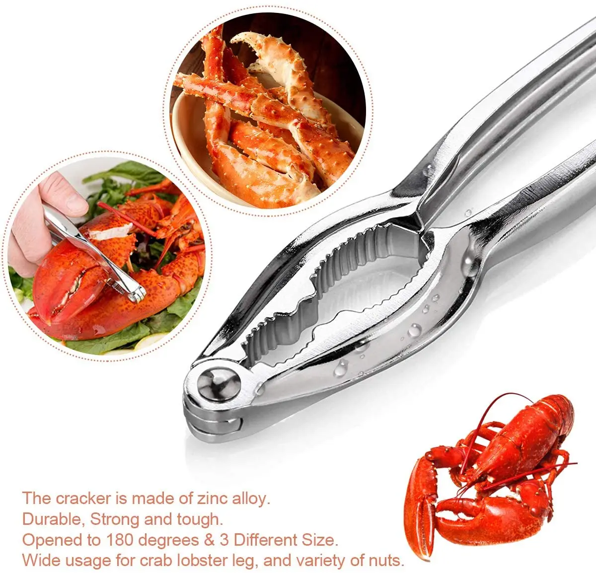 Hiware 19-piece Seafood Tools Set Includes 6 Crab Crackers, 6 Lobster Shellers, 6 Crab Leg Forks/Picks And 1 Seafood Scissors & Storage Bag - Nut Cracker Set
