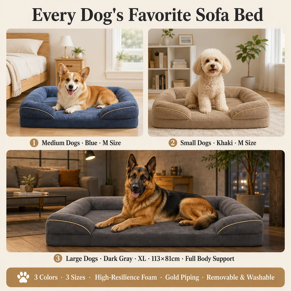 Velvet Three Sided Pet Sofa Bed — Product details 8