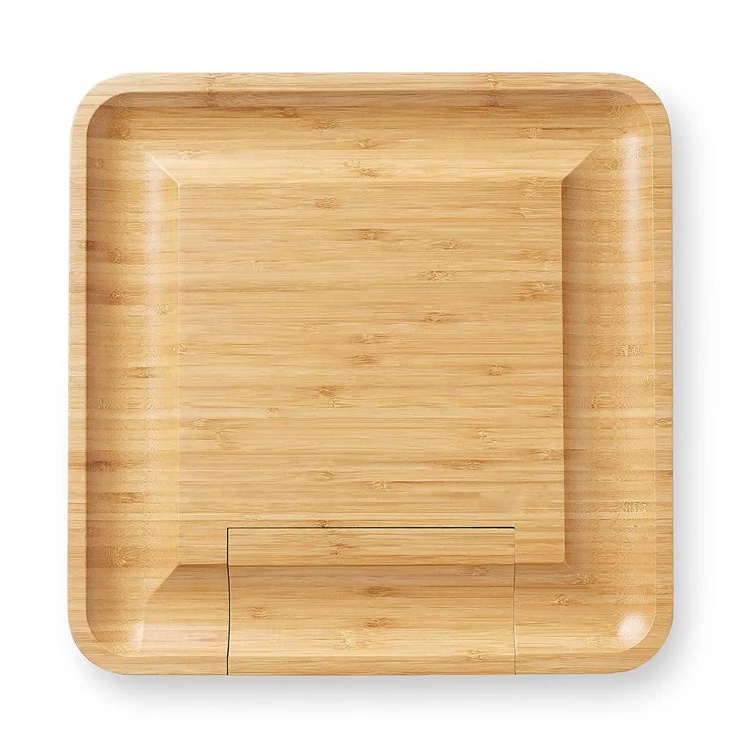 Бамбуковая доска для сыра с выдвижным ящиком, сырная доска с наборами ножей