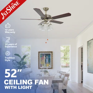 1stshine Ceiling Fan Traditional Hanging 5 Light Kit Dimmable Brightness AC Motor Ceiling Fan