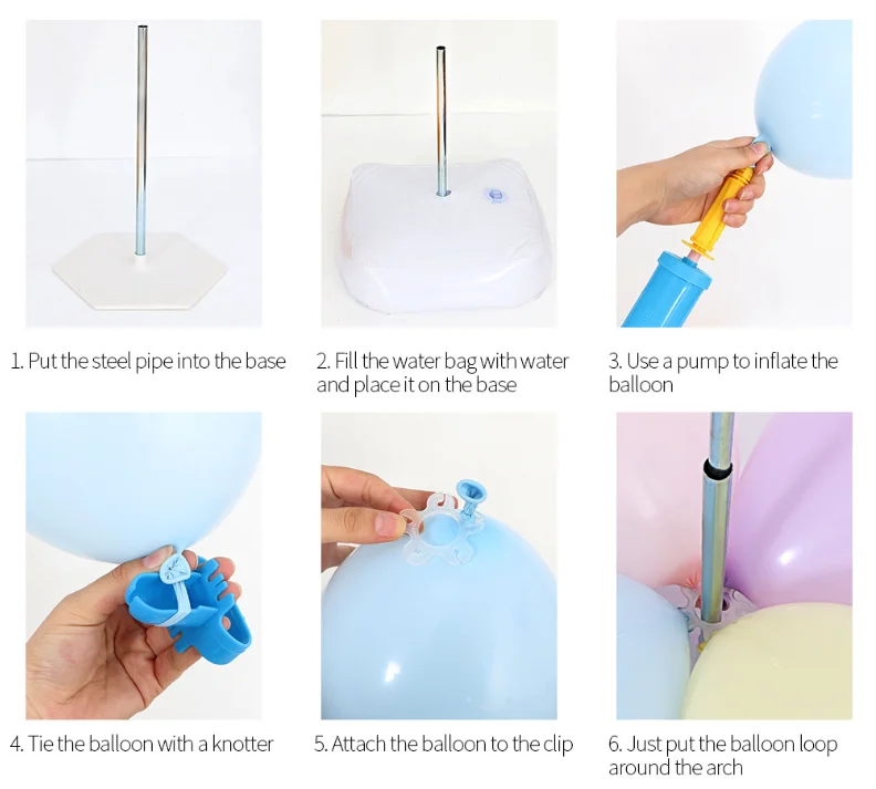 Adjustable Balloon Arch Stand Kit With Water Fillable Base Balloon