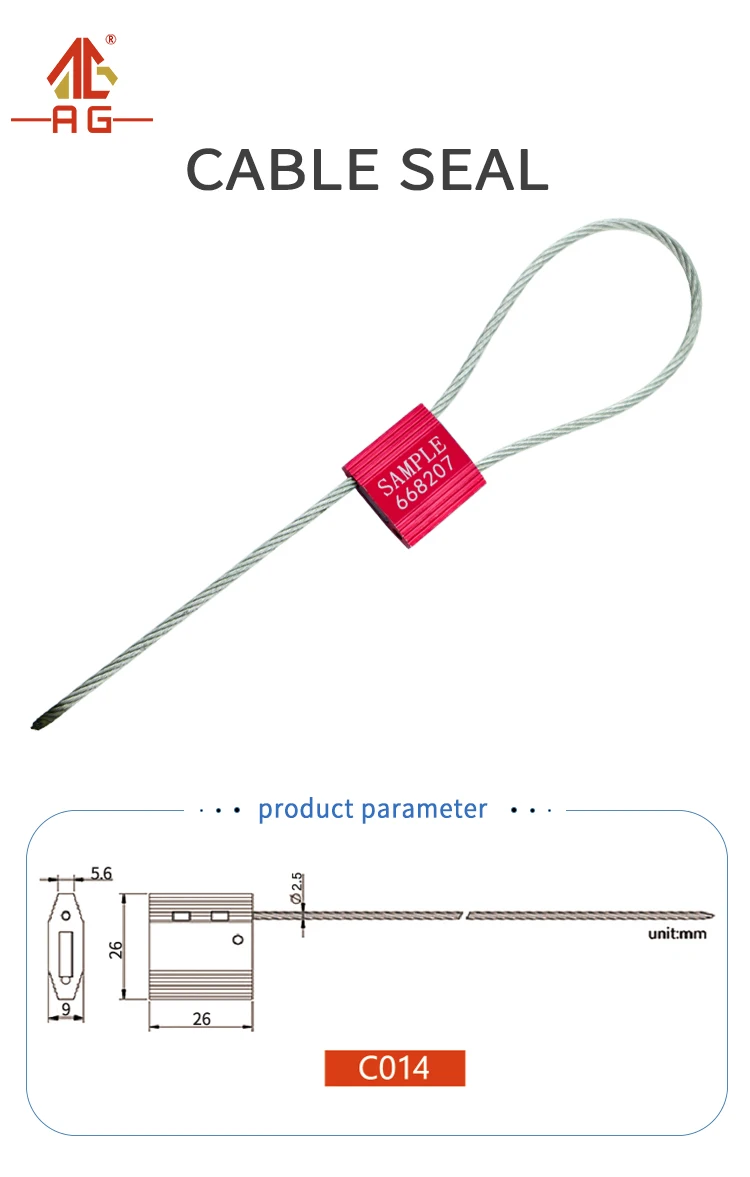 Free Samples Container Seal Lock Number Printed Security Wire Cable Seal
