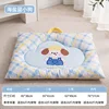 Color-blocked plaid cot - yellow and blue puppy