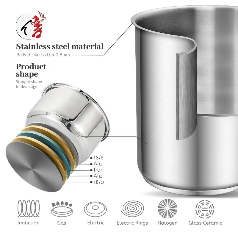 Factory new design multipurpose cookware stainless steel induction cookware fry basket asparagus oil filter fryer cooking pot