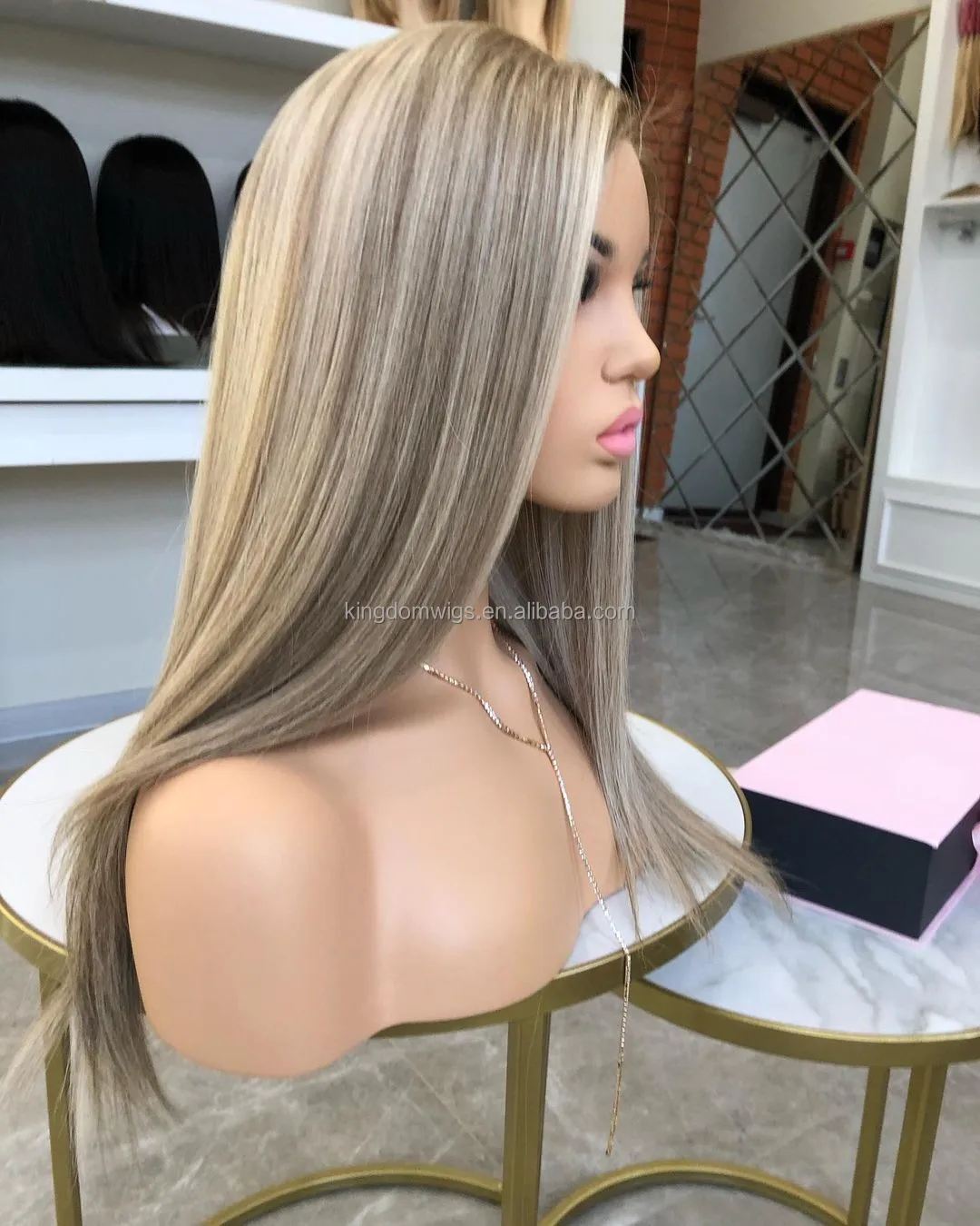 Ready To Ship Remy European Human Hair Silk Straight Balayage Highlight  Blonde 13*6 Lace Front Wig Pre Plucked With Baby Hair - Buy European Human  Hair Wigs,Balayage Remy Hair,Ready To Ship Lace