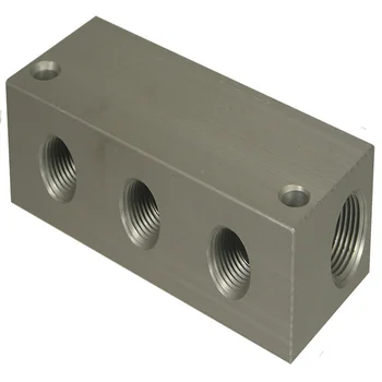 Nice quality cnc machining customized 5-Way Aluminum Anodized Manifold Block