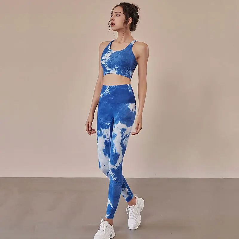 New Women's 2 Piece Tie Dye Tracksuit Workout Outfits Seamless High Waist  Leggings And Stretch Sports Bra Yoga Activewear Set - Buy Ladies Yoga Set, Yoga Activewear Set,Sportswear For Suits Product on Alibaba.com