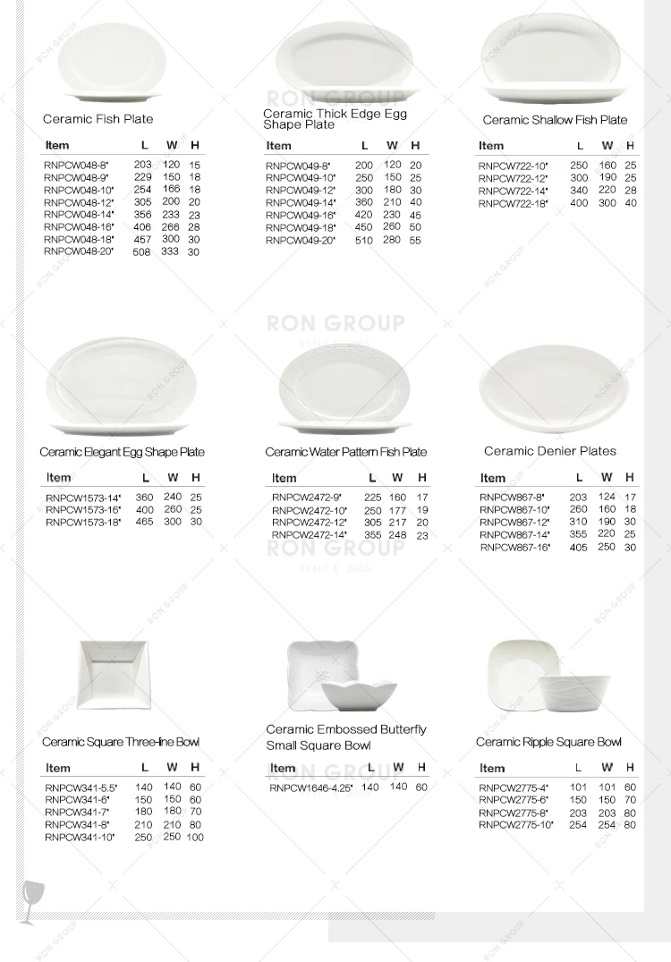 Wholesale high quality dinner food serving white ceramic porcelain wedding event hotel party plates for restaurant