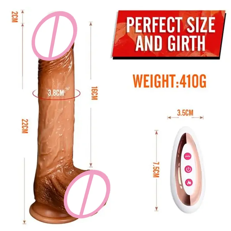Remote Control Electric Moving Heating Dildo Realistic Lifelike Automatic Thrusting Rotating Wireless Clitoris Dildo Vibrator