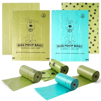 Custom Eco Friendly Bio Degradable Cornstarch dog waste bag Compostable 100% Biodegradable Pet Dog Poop Bags