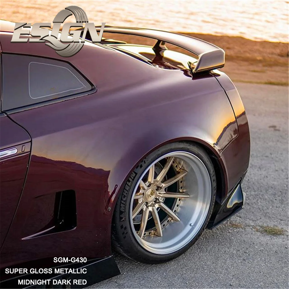 Super Gloss Metallic Midnight Dark Red Car Wrapping Vinyl
