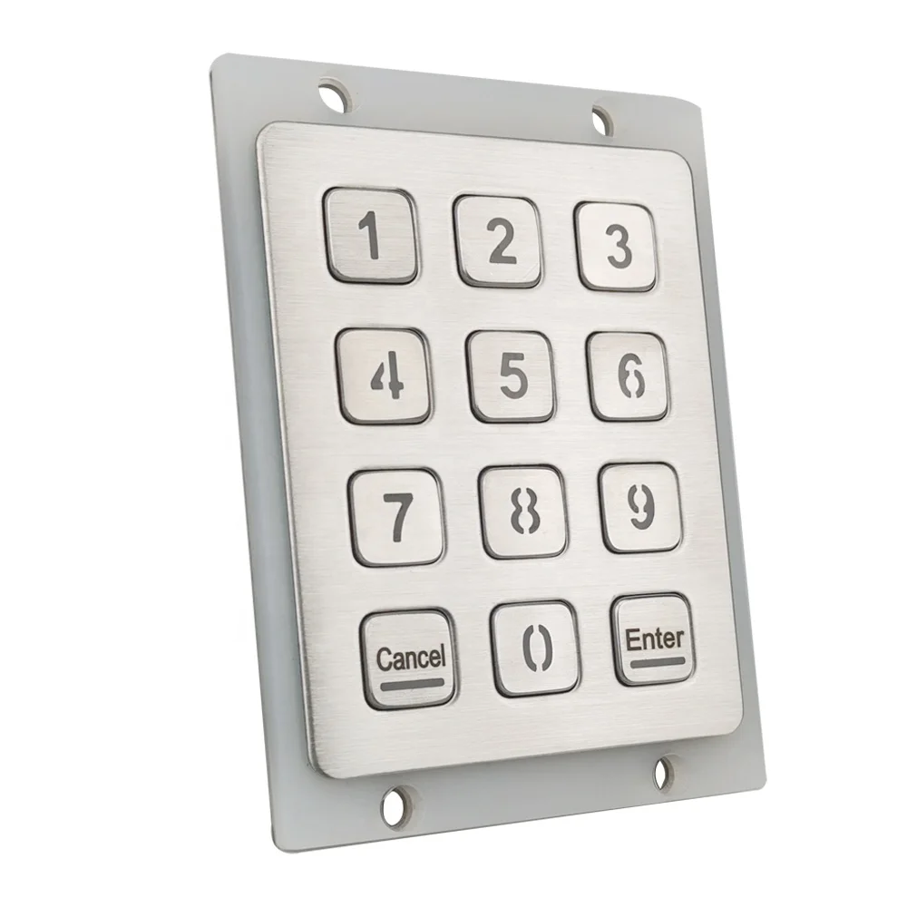 support bank debit credit card reader rugged PCI metal keypad with 12 keys