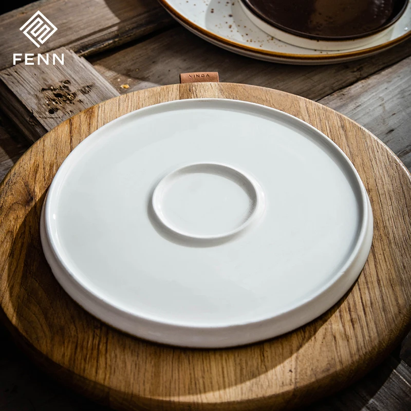 product fenn rustic european dinner plate white sesame glaze ceramic nordic speckled salad plate hotel catering porselin dinner plates-61