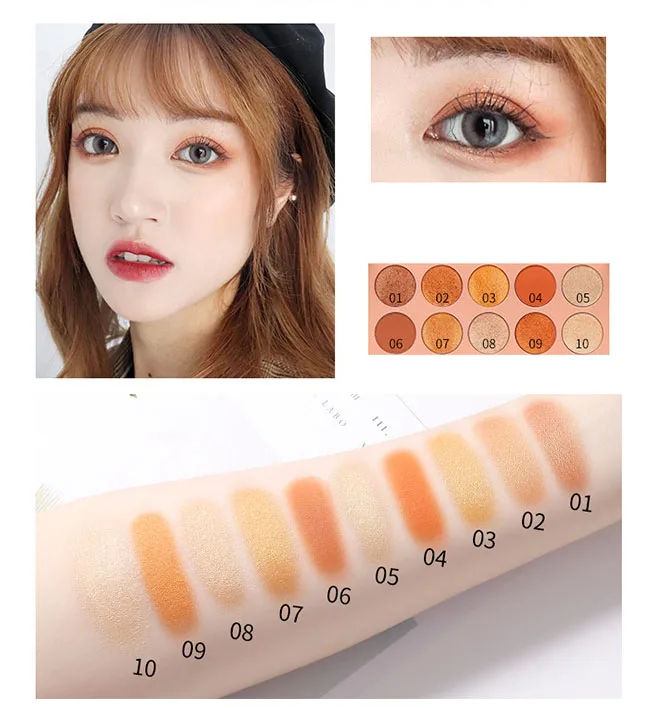 
 Новинка, Лидер продаж, оптовая продажа, картонная палитра теней для век с высоким пигментом, 10 цветов  